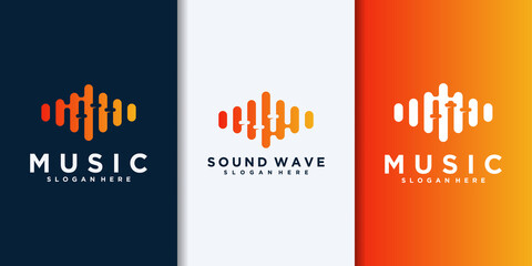 Fototapeta premium Music equalizer logo. Electronic audio icon. Music wave sign. Vector illustration logo. Music application icon.
