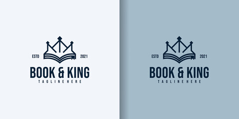 King & book logo design vector