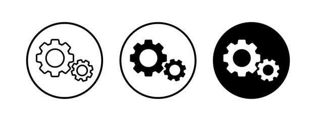 Setting Icons set. Setting vector icon. Cog Settings Icon Symbol. Gear
