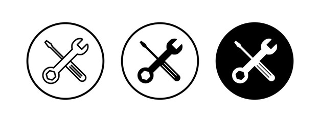 Repair icons set. Wrench and screwdriver icon. Settings vector icon. Maintenance