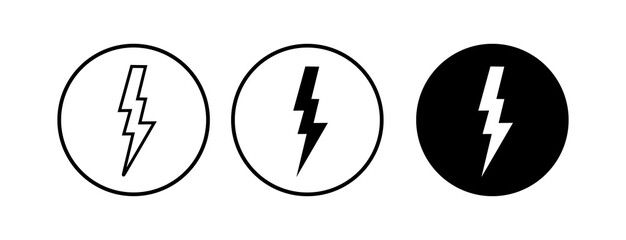 Lightning icons set. Bolt icon vector. Energy and thunder electric icon