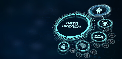 Business, Technology, Internet and network concept. Data breach