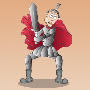 Male Warrior Cartoon Character Illustration