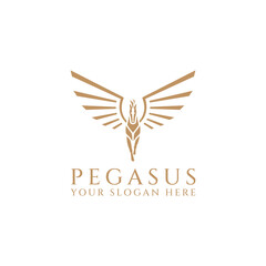 Pegasus Horse Jump Flying Logo 