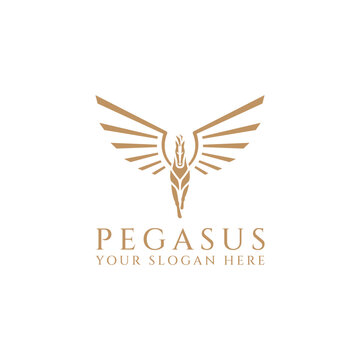 Pegasus Horse Jump Flying Logo 