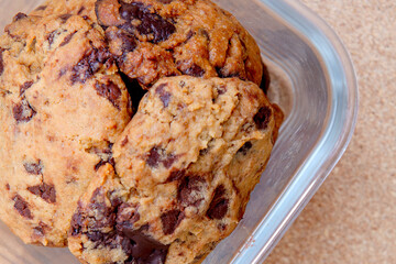 Stack of chocolate cookies