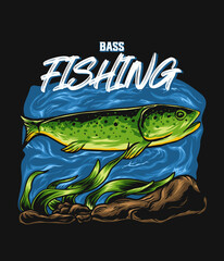 Bass Fishing illustration 