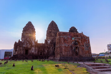 Phra Prang Sam Yot temple in Lopburi province, Thailand.