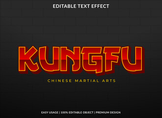kungfu text effect template design use for business logo and brand