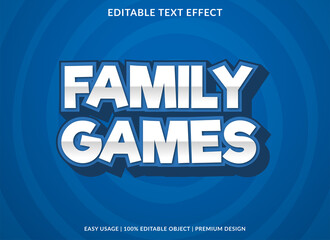 family games text effect template design use for business logo and brand