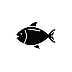 Fish glyph icon. Simple solid style. Art, life, sea, pisces concept for template design. Vector illustration isolated on white background. EPS 10.