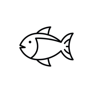 recommend clip art: Fish line icon. Simple outline style. Art, life, sea, pisces concept for template design. Vector illustration isolated on white background. EPS 10.