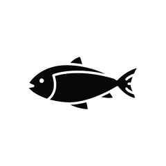 Fish glyph icon. Simple solid style. Art, life, sea, pisces concept for template design. Vector illustration isolated on white background. EPS 10.