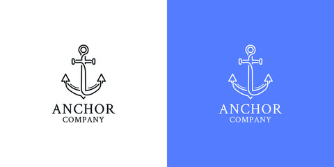 Illustrations of anchor schooling logo design concept © MEGAWE