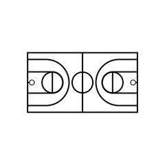basketball field icon set vector sign symbol