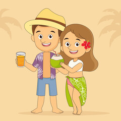 Woman go to travel in summer holiday,Holiday in a beach