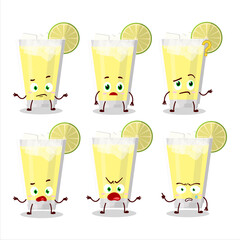 Cartoon character of lemonade with what expression