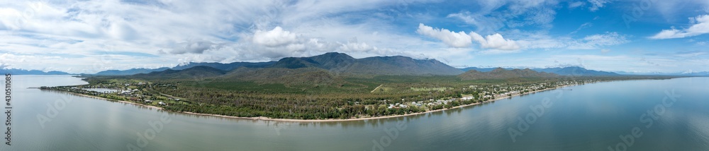 Wall mural panoramic view of cardwell located in far north queensland australia opposite hinchinbrook island.