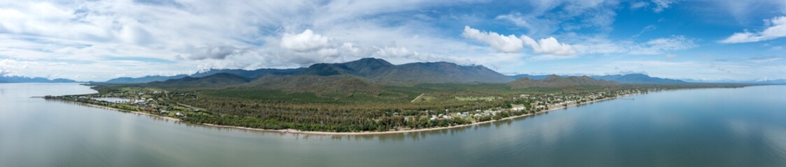 Fototapeta na wymiar Panoramic view of Cardwell located in Far North Queensland Australia opposite Hinchinbrook Island.