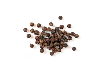 Black pepper isolated on white background.