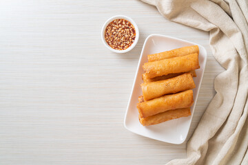 fried spring roll with sauce