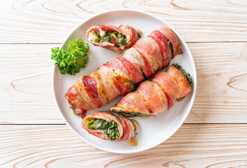 baked bacon stuffed spinach and cheese