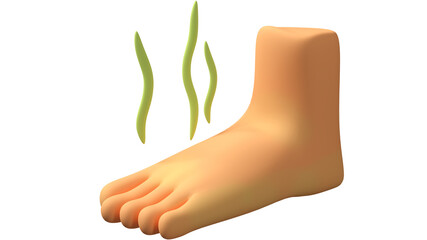 3D Cartoon Smelly Foot Illustration. The foot plural feet is an anatomical structure found in many vertebrates. It is the terminal portion of a limb which bears weight and allows locomotion.