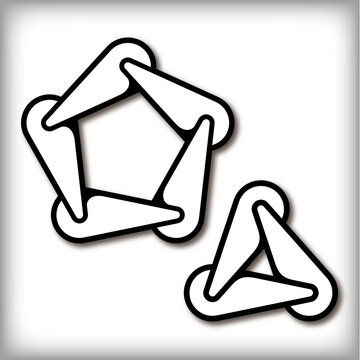 black and white vector symbols - pentagon and triangle shape