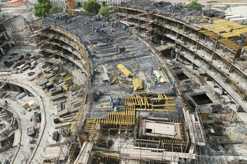 Biggest Auditorium Construction works. a new civil construction site Building in Oman. Oman city.