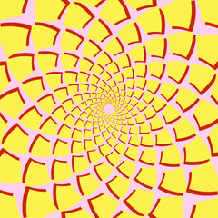 mysterious of dimension ,Radial Expanding from the Center ,Spiral pattern ,Yellow ,
orange