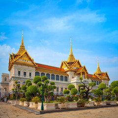 Fototapeta premium The Grand Palace built in 1782, made up of numerous buildings, halls, pavilions set around open lawns, gardens and courtyards