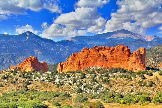 Pikes Peak And Garden Of The Gods