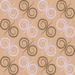 Seamless texture, pattern on a square background - colored curls. Abstraction.