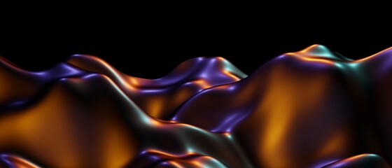 Fototapeta na wymiar gradient metallic fluid 3d rendering background illustration. Soft metallic colors