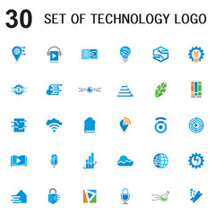set of technology vector , set of computer logo