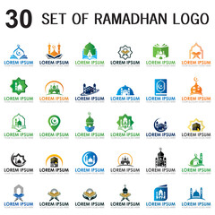 set of ramadan vector , set of muslim logo