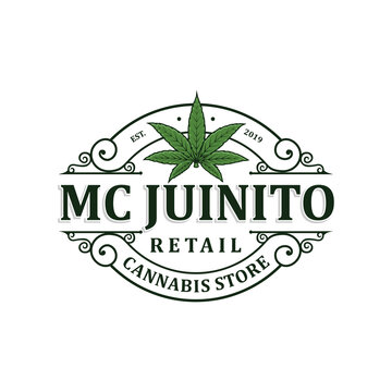 Cannabis retail store logo vector