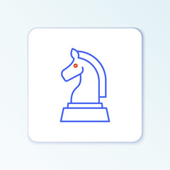 Line Chess icon isolated on white background. Business strategy. Game, management, finance. Colorful outline concept. Vector