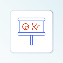 Line Planning strategy concept icon isolated on white background. Baseball cup formation and tactic. Colorful outline concept. Vector