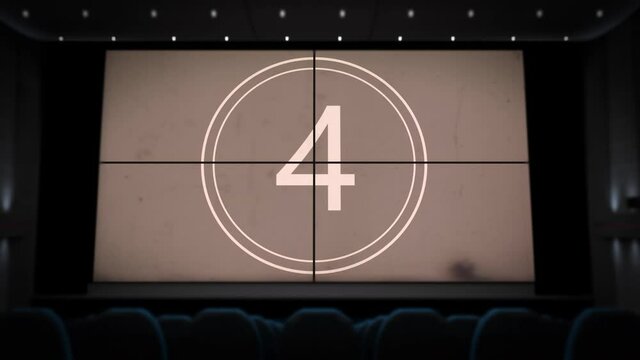 Countdown film on the cinema screen