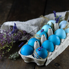 easter eggs in a basket