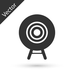 Grey Target sport icon isolated on white background. Clean target with numbers for shooting range or shooting. Vector