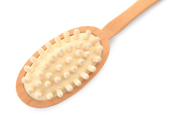 Massage brush on white background