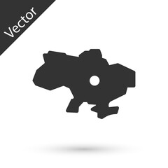 Grey Map of Ukraine icon isolated on white background. Vector