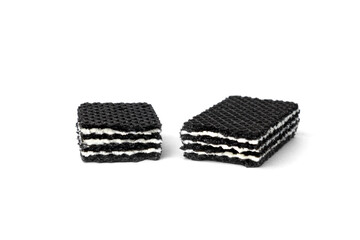 Black wafer isolated on white background.