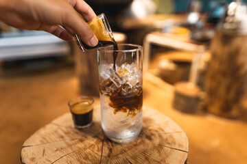 Iced coffee in a cup