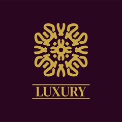 Obraz premium Mandala Geometric ornament logo Elegant premium icon vector design