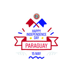 May 15, Independence Day of Paraguay. Independence day of Paraguay vector illustration. Suitable for greeting card, poster and banner