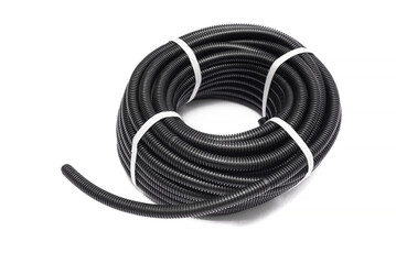 Insulating corrugated hose isolated on the white background.