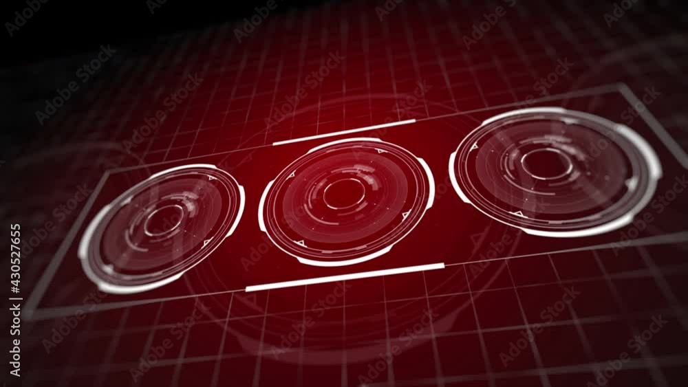 Poster digital hud red elements future technology sci fi, graphical user interface background concept. anim